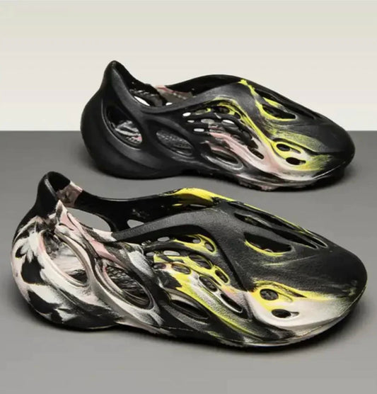 Aducci Clogs for Men | Black & Yellow