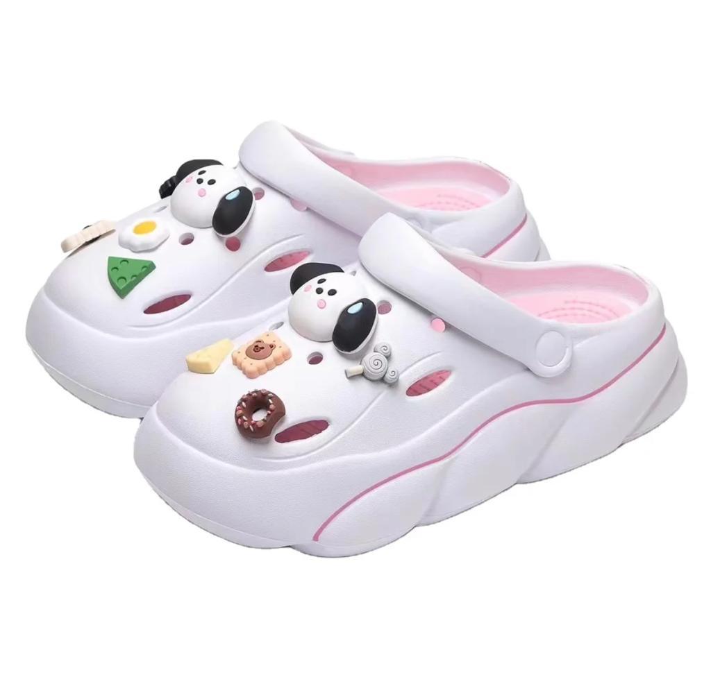 Aducci Foam Runner for Women, White, Pink & Romance Clogs